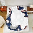 thumbnail image 5 of jejeloiu Baseball Twin Sheet Set,Sport Deep Blue White,Ultra Soft Decor For Boys,3-Piece, 5 of 7
