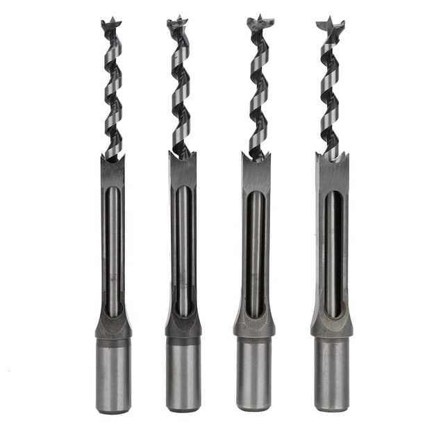 Juego de brocas para agujeros cuadrados, 4 piezas/juego de taladro para carpintería de 12,7 a 16 mm, brocas para agujeros cuadrados para carpintería elaboradas con cuidado NikouMX herramienta