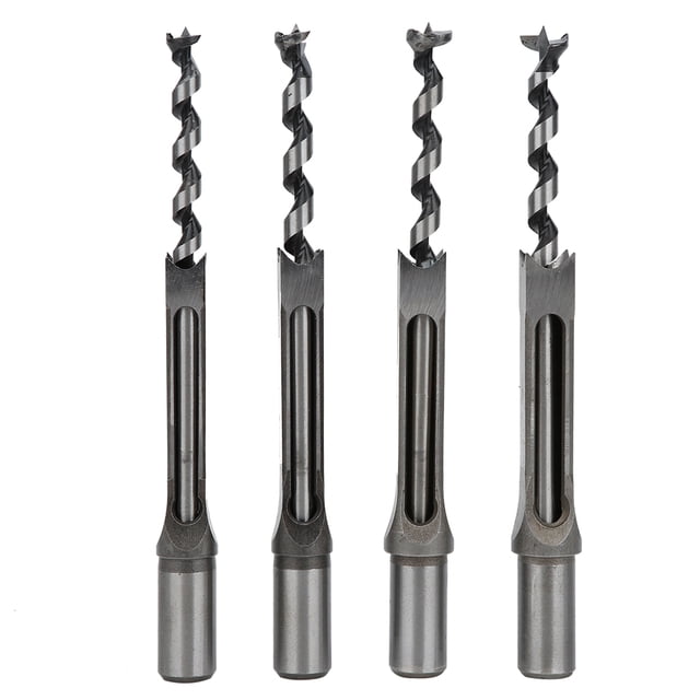 Juego de brocas para agujeros cuadrados, 4 piezas/juego de taladro para carpintería de 12,7 a 16 mm, brocas para agujeros cuadrados para carpintería elaboradas con cuidado NikouMX herramienta