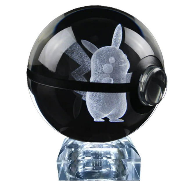 Pokebola De Cristal 3d Pokemon Cristal Luz Pikachu