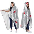 thumbnail image 2 of Wearable Blanket,Gray Christmas Cardinal Bird Pattern Hooded Wearable Flannel Blanket for Adults & Teens,Winter Poncho Shawl Wrap Cape Cozy Anti-Pill,50"x60", 2 of 5