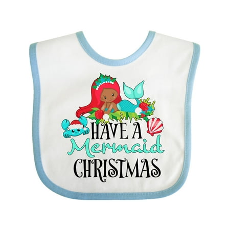 

Inktastic Have a Mermaid Christmas with Crab and Seashell Gift Baby Boy or Baby Girl Bib