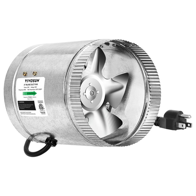Ventilador de conducto en línea VIVOSUN de 6 pulgadas y 240 m³/h para sistemas HVAC