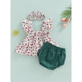 thumbnail image 5 of Bagilaanoe 6M-3Y Summer Newborn Infant Toddler Baby Girl Summer Clothes Set Ruffle Cherry Print Tops PP Shorts Outfits, 5 of 8