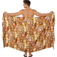 thumbnail image 2 of LA LEELA Men's Swimwear Beach Summer Pareo Long Sarong Wrap One Size Tawny, Turtle Vacation Holiday Aloha, 2 of 5