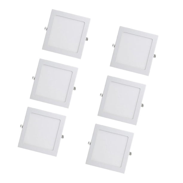 12W 6pcs Empotrada tejado Luces Abajo Panel -Cuadrado Blanco cálido Macarena Luz de techo LED