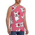 thumbnail image 2 of Uemuo French Bulldog Pattern Men's Sleeveless T-Shirt,Muscle Athletic Tank Top, Moisture-wicking Quick-dry Breathable Classic Tee Top for Gym Run Outdoor Sports-Medium, 2 of 8