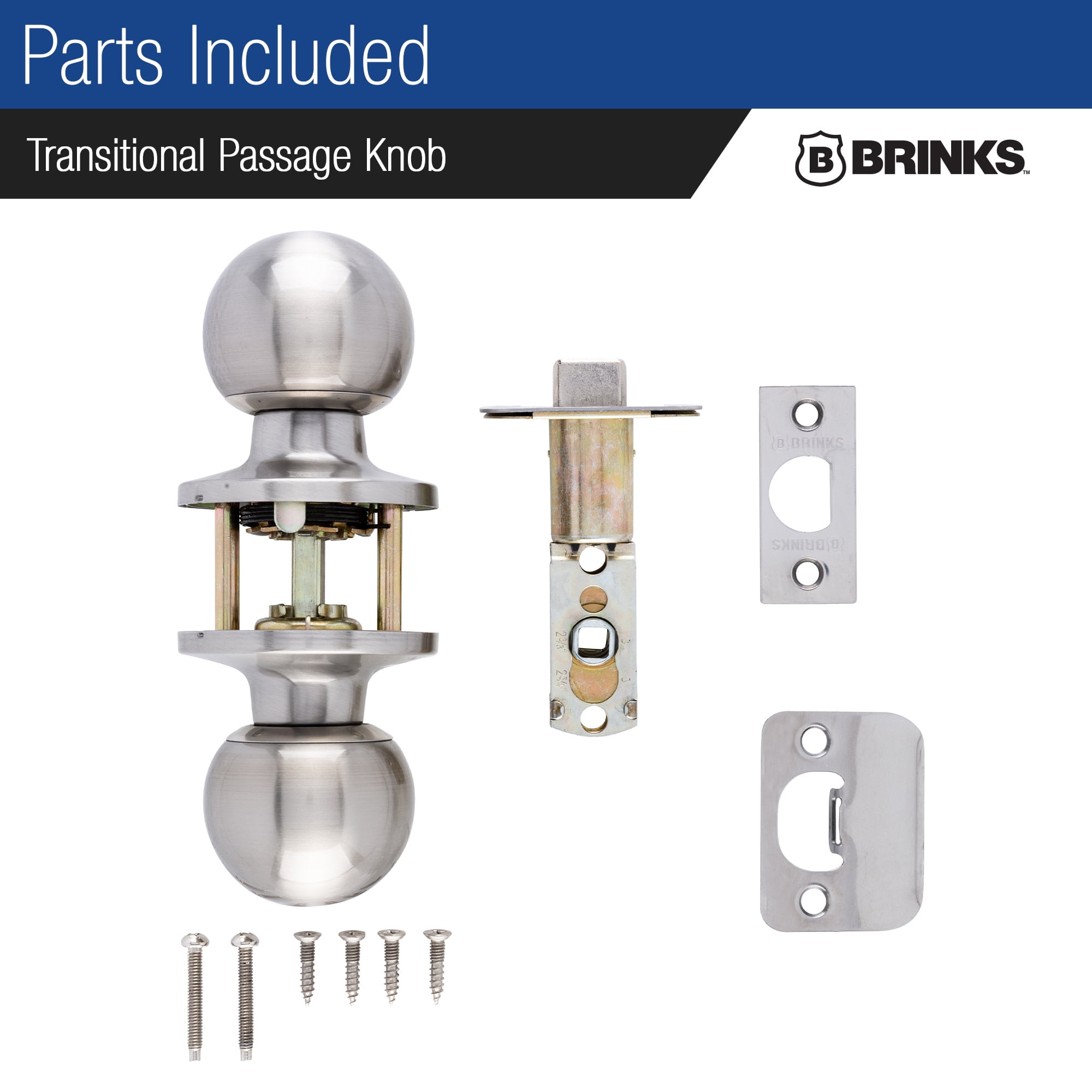 Brinks E2425122 Raleigh Passage Door Knob Set - Black