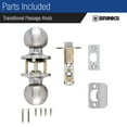 thumbnail image 2 of Brinks E2425119 Raleigh Passage Door Knob Set - Nickel, 2 of 7