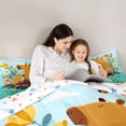 thumbnail image 4 of Erosebridal Colorful Flowers Blossom Twin Comforter Sets,Brown Capybara Rodent Animal Bedding Set For Kids Girls Reversible 2-Piece, 4 of 7