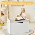 thumbnail image 3 of Costway Wooden Toy Box Kids Storage Chest Lift Top Bench Seat W/ Cushion & Safety Hinge, 3 of 12
