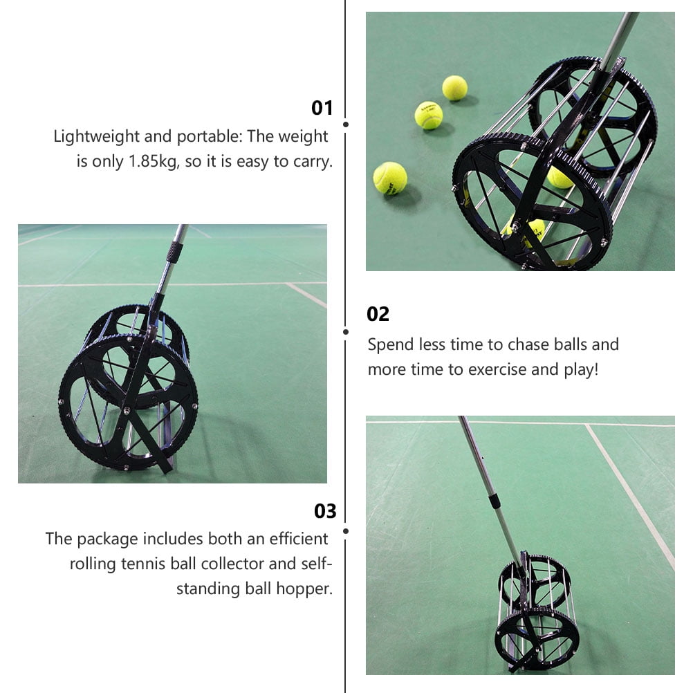 IBASETOY Lightweight Tennis Ball Retriever and Roller with Self Standing Design for Efficient Sport Use