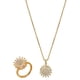 thumbnail image 2 of Conjunto de collar de girasol para mujer Xihbxyly colgante giratorio de doble capa cadena de acero de titanio, 2 of 7