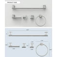 thumbnail image 4 of BWE 5-Piece Brushed Nickel Wall-Mounted Bathroom Hardware Set with Towel Bar Hook Toilet Paper Holder and Ring, 4 of 7