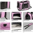 thumbnail image 2 of for Small Medium Cats Dogs Puppies  to 15 Lbs, TSA Airline Approved, Soft Sided Collapsible Travel Pink, 2 of 7