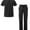 Black, variant on Addition Go-Basic Scrub Set For Men - Classic V-Neck Scrub Top & Cargo Scrub Pants