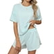 thumbnail image 1 of Pijama de verano for mujer, de manga corta a rayas, informal, cómodo, conjunto de 2 piezas for el hogar, 1 of 6