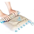 thumbnail image 1 of Bolsas enrollables al vacío para ropa de viaje, paquete de 8 bolsas de almacenamiento al vacío, bolsas enrollables al vacío con asa, 1 of 5