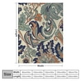 thumbnail image 4 of RUIYC Paisley Fuzzy BlanketKids Bohemian Exotic Style Flannel Throw Blanket Boho Paisley Print All Season Bed Blanket for Sofa Couch Room Indian Style Navy Blue Yellow Plush Blanket White, 4 of 6