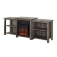 thumbnail image 3 of 70" Tiered Top Open Shelf Fireplace TV Console - Slate Grey, 3 of 6