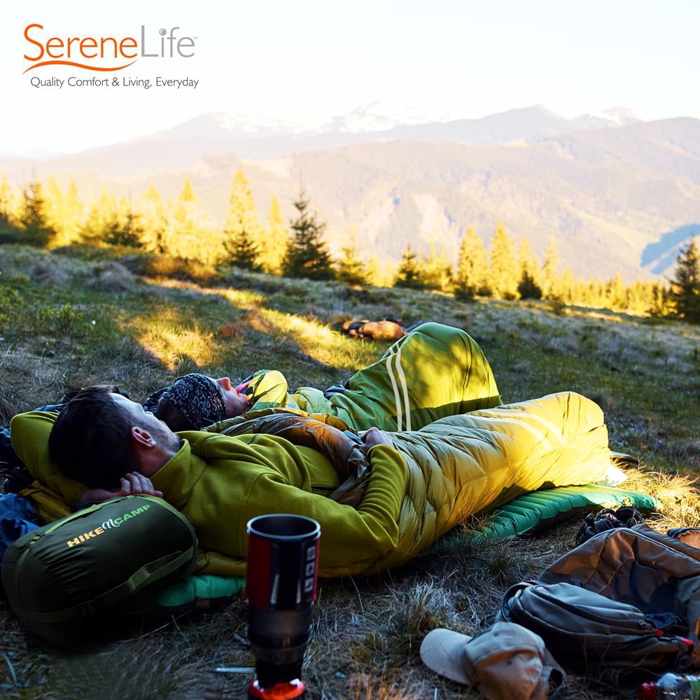 SereneLife SLSBX9 - Double Sleeping Bag with Two Pillows- Lightweight & Waterproof Sleeping Bag for Adults or Teens, For Camping, Backpacking or Hiking, Includes Carrying Bag