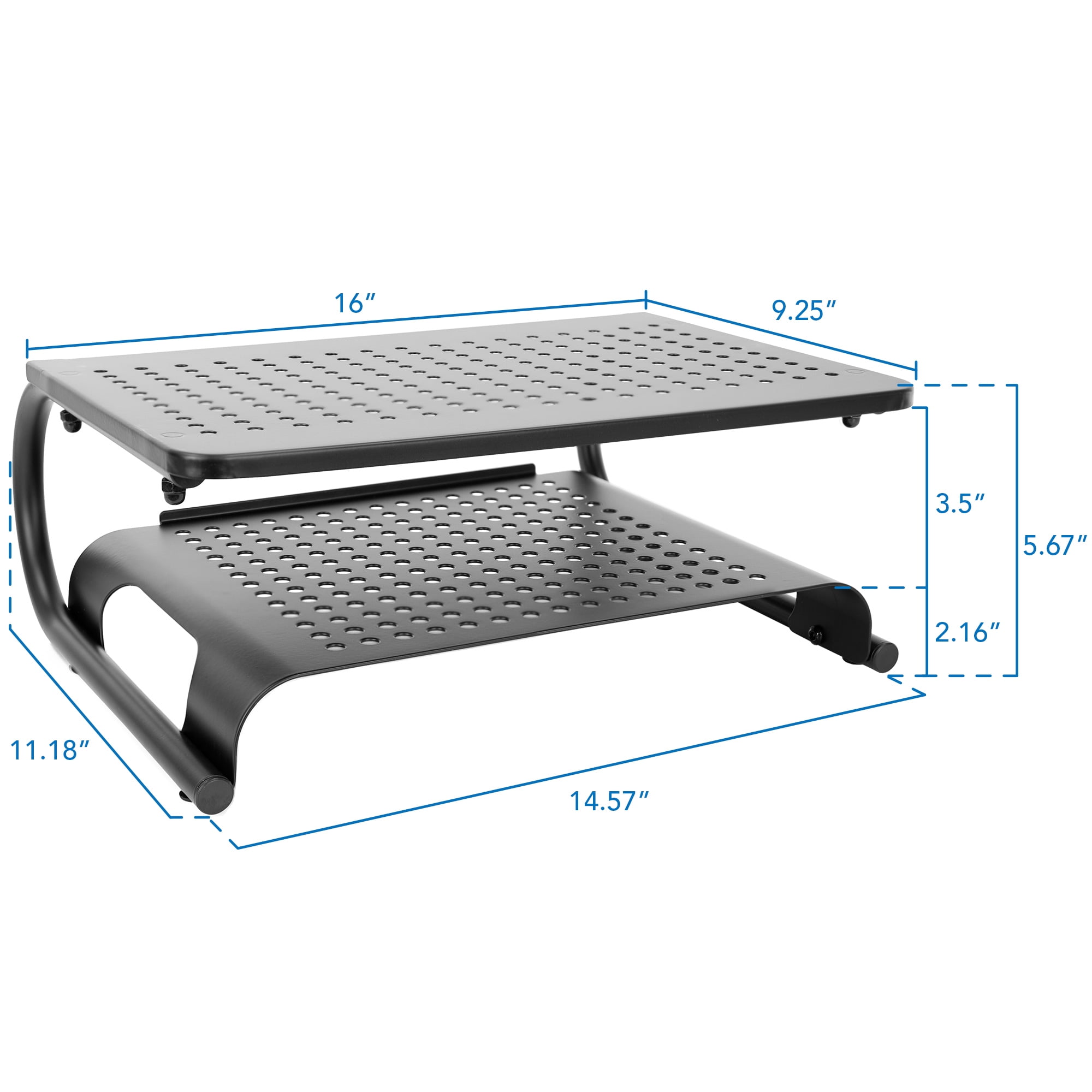 Mount-It! Two Tier Monitor Riser | Fits 13-32 Inch Screens | Storage Shelf
