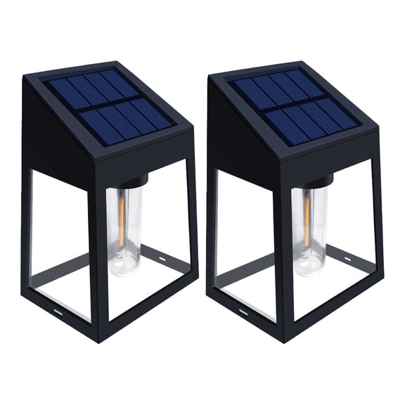 Solar Wall Lights Outdoor, 2 Pack Modern Motion Sensor Security Lights, Ip65 Weatherproof Auto Dusk To Dawn for Yard Garden Porch Entryway