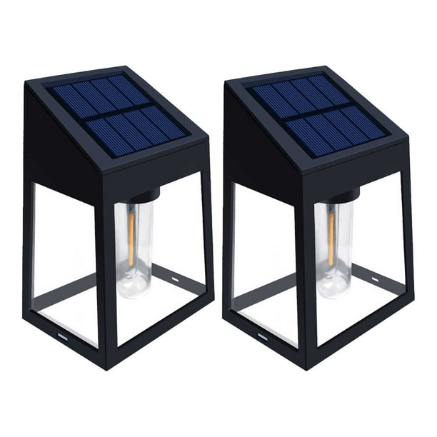 Lámpara de Pared Solar Al Aire Libre para Iluminación Arriba Y Abajo, Lámpara Fluorescente Al Aire Libre Ip65, Decoración Moderna Del Porche Del Jardín Del Hogar (2 Piezas)