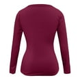 thumbnail image 5 of Women Summer Tops Women Casual Solid T Shirt Long Sleeve Shirt Loose Blouse V Neck Tops Business Blouses for Work with Leggings plus 2x Womens Stretch Work Shirts V Scrub Extra Large Shirts Hot Pink, 5 of 5