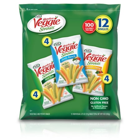 Sensible Portions Garden Veggie Straws Sea Salt, Zesty Ranch, & Cheddar Cheese Variety Vegetable Straw Pack, 0.75 oz, 12 (Best Vegetable Snacks For Weight Loss)