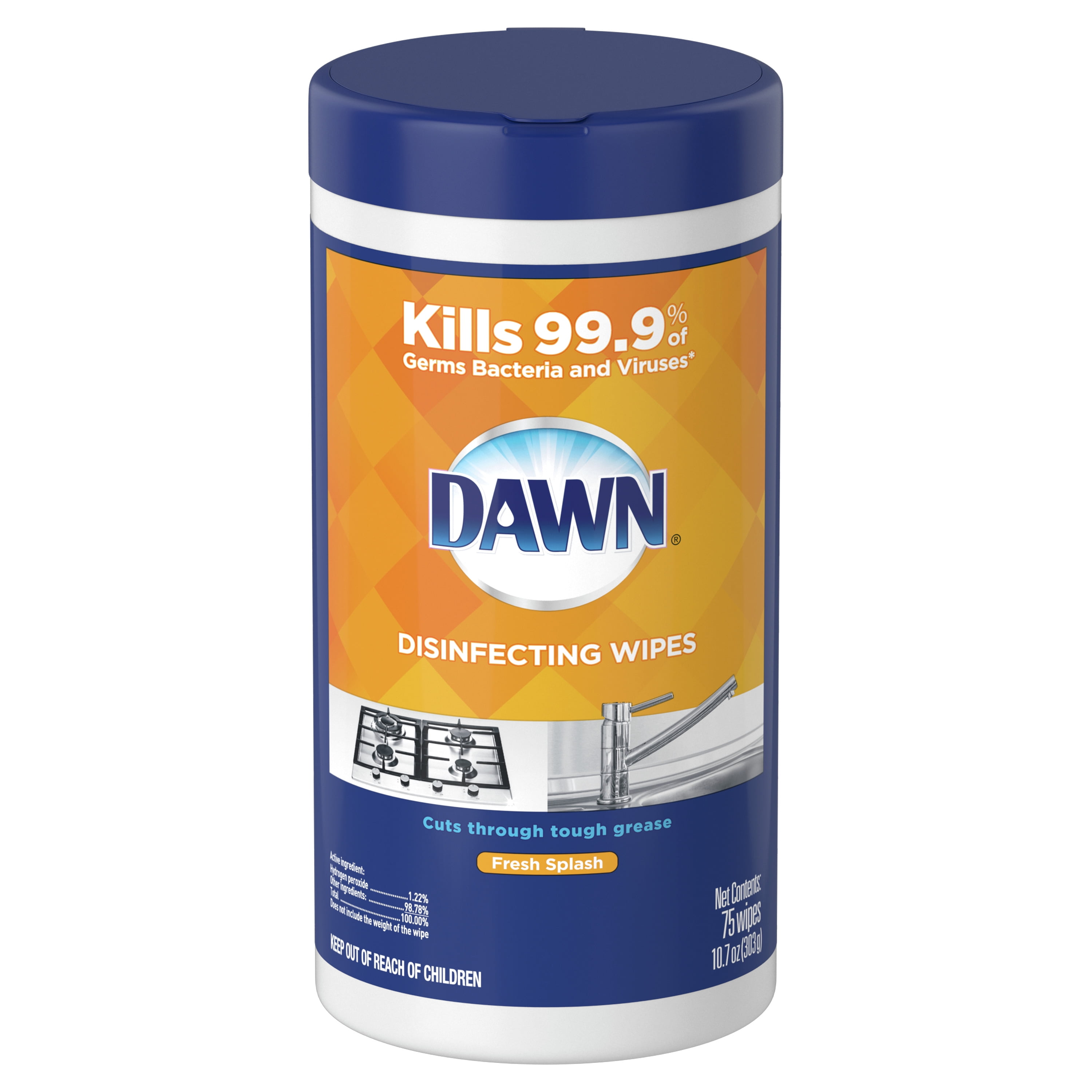 Dawn Disinfecting Wipes, Fresh Scent, 75 Count