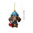 thumbnail image 6 of KCEHTA Dachshund Christmas Ornaments, Dog Ornaments for Christmas Tree, Dachshund Christmas Decor, Cute 2D Acrylic Dachshund Dog Christmas Tree Hanging Ornaments for Home Party, 6 of 6