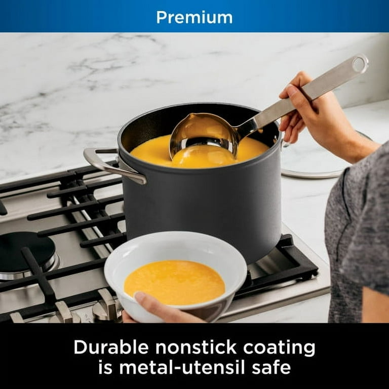 Ninja Foodi NeverStick Premium 8-Quart Stock Pot with Glass Lid, Gray