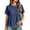 Dark Blue, variant on Dxzfnsa Short Sleeve Shirts for Women Casual Spring Summer Tops Ribbed Knit Striped Womens Tops Crewneck Loose Fit T Shirts S-2XL