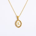 thumbnail image 1 of Collar ovalado con colgante de 26 letras Collar con la primera letra y la palabra Collar con 26 letras bañado en cobre y oro, 1 of 6