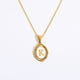 thumbnail image 1 of Collar ovalado con colgante de 26 letras Collar con la primera letra y la palabra Collar con 26 letras bañado en cobre y oro, 1 of 6