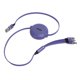 thumbnail image 3 of Cable de carga tipo extensión 3 en 1 de 1,1 M Cable de carga USB de línea de datos multifunción (púrpura), 3 of 5