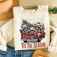 thumbnail image 2 of Raccoon ’Tis the Season Christmas Sweatshirt – Cute Holiday Animal Sweater, Festive Red Truck Winter Pullover, Cozy Christmas Gift, 2 of 5