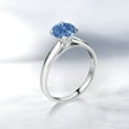 thumbnail image 4 of Gem Stone King 10K White Gold Solitaire Ring Set with 7mm Round Fancy Blue Zirconia (Size 7), 4 of 4