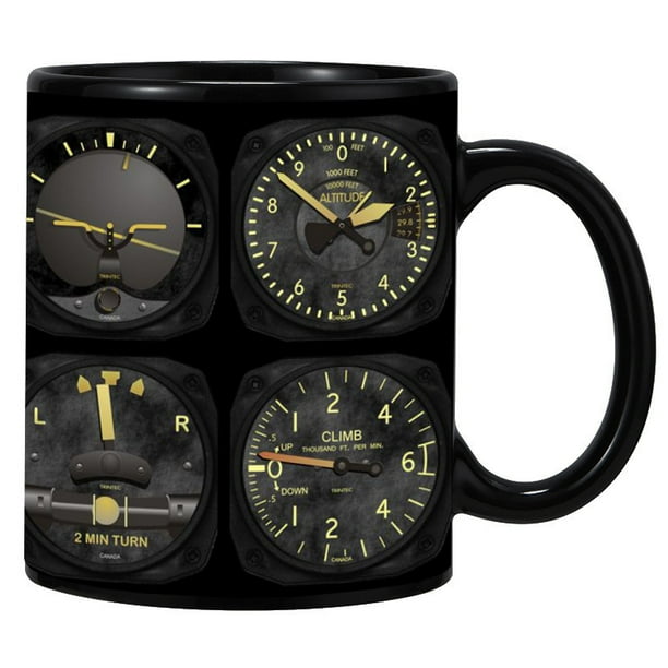Taza de café con panel de instrumentos de aviación de cerámica, 350 ml