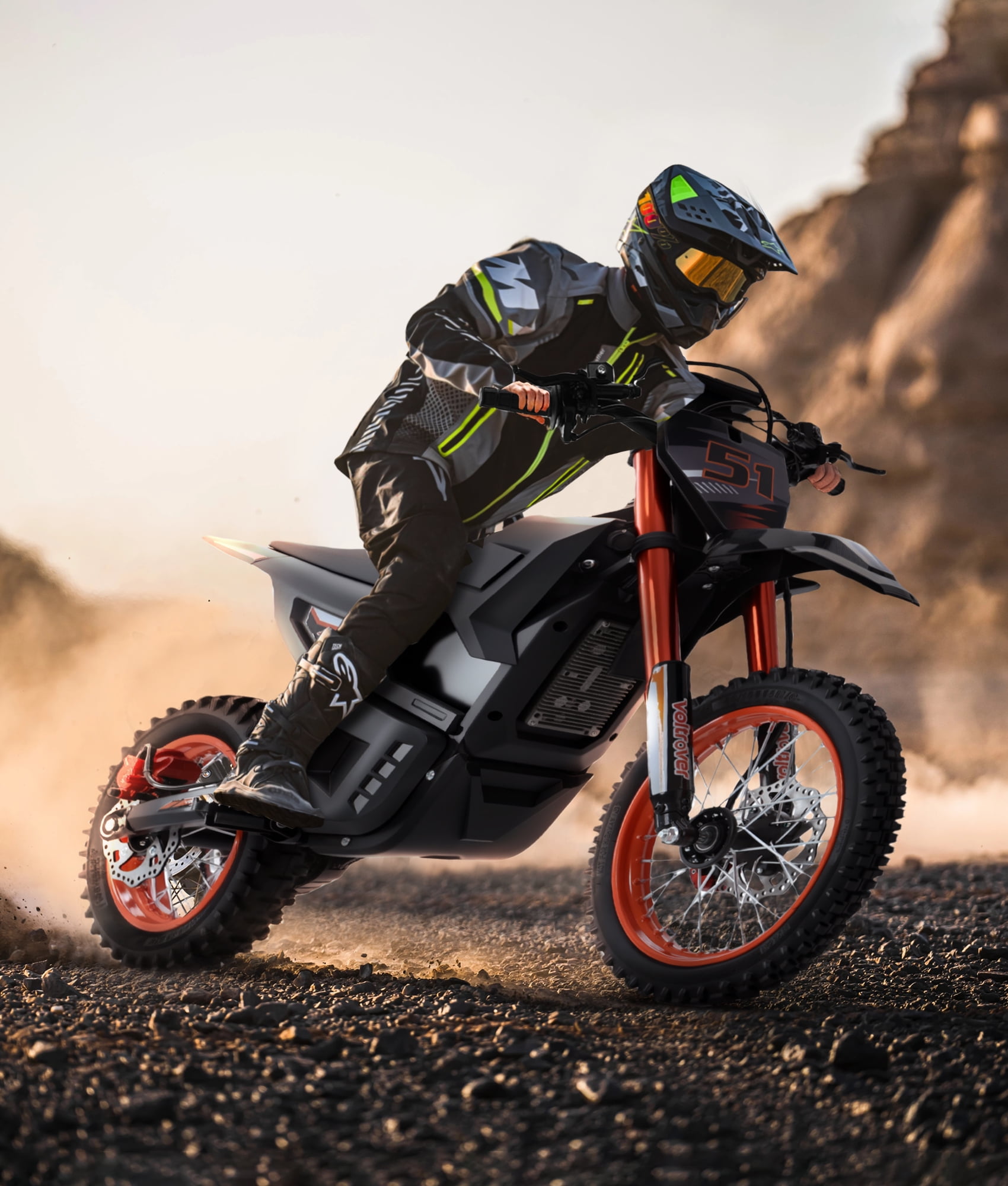 Electric Dirt Bike for Adults & Teens 13+, 2000W Off-Road Electric Motorcycle, 48V 21Ah Removable Battery, 37MPH Fat Tire E Dirt Bike with Hydraulic Brakes, Family Trail Riding Gift-Orange