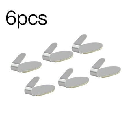 

6pcs Wall Hook Home Office Bathroom Kitchen Wall Mounted Stainless Steel Hanger Adhesive Holder