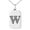 Silver, variant on Stainless Steel Letter W Initial Dotted Monogram Engraved Small Rectangle Dog Tag Charm Pendant Necklace