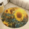 thumbnail image 5 of Sunflower Washable Round Rug -Circle Area Rugs for Nursery Bedroom, Vintage Non Slip Non Shedding Low Pile Carpet for Living Room Coffee Table Entryway, 5 of 7