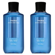 Bath  Body Works Paris for Men Hair and Body Wash -- Pair of TWO (2) Paris Shower Gels (10 ounces each)
