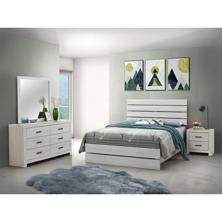 Brantford 4-piece Queen Panel Bedroom Set Coastal White