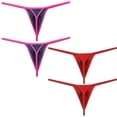 thumbnail image 2 of Botmois 4pack Men's Spandex Cheeky Thongs Micro Tangas Underwear Sexy Stringkini Posing Mini Bottom Briefs Underpants Lingerie Panties White+Black+Red+Dark Green M, 2 of 2