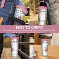 thumbnail image 7 of 30oz Pioneer Colorful Floral Stainless Steel Flip Straw Tumbler with Lid and Straw Spill Proof Travel Cup Double Wall Vacuum Insulated Coffee Mug with Top Handled Pink, 7 of 7