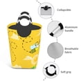 thumbnail image 2 of DouZhe 50L Rectangular Laundry Basket, Yellow Funny Flying Bee Prints Waterproof Foldable Laundry Hamper with Aluminum Handles, 2 of 6