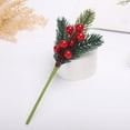 thumbnail image 1 of Palillos de Navidad en aerosol Conos de pino artificiales Tallo de acebo Artesanía para manualidades navideñas Fiesta Decoración festiva para el hogar Sin lazo de flores Sunnimix Selecciones de bayas, 1 of 8
